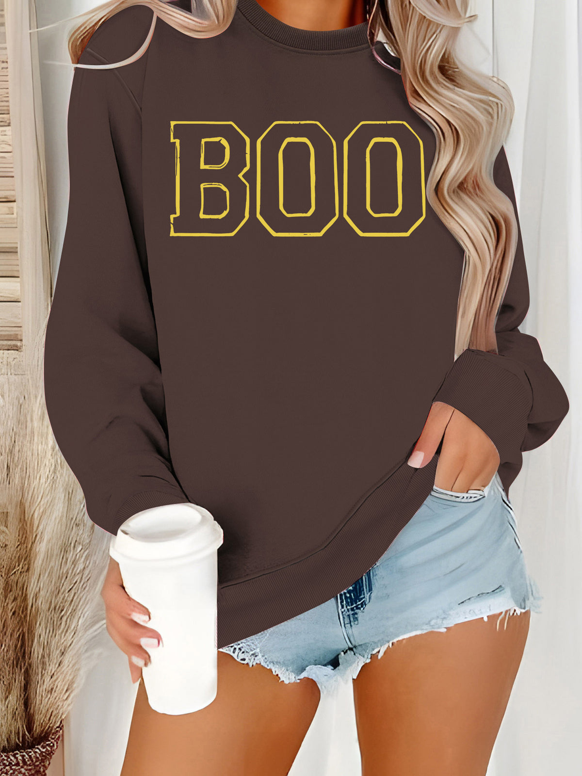 Women's Halloween Round Neck Sweatshirt