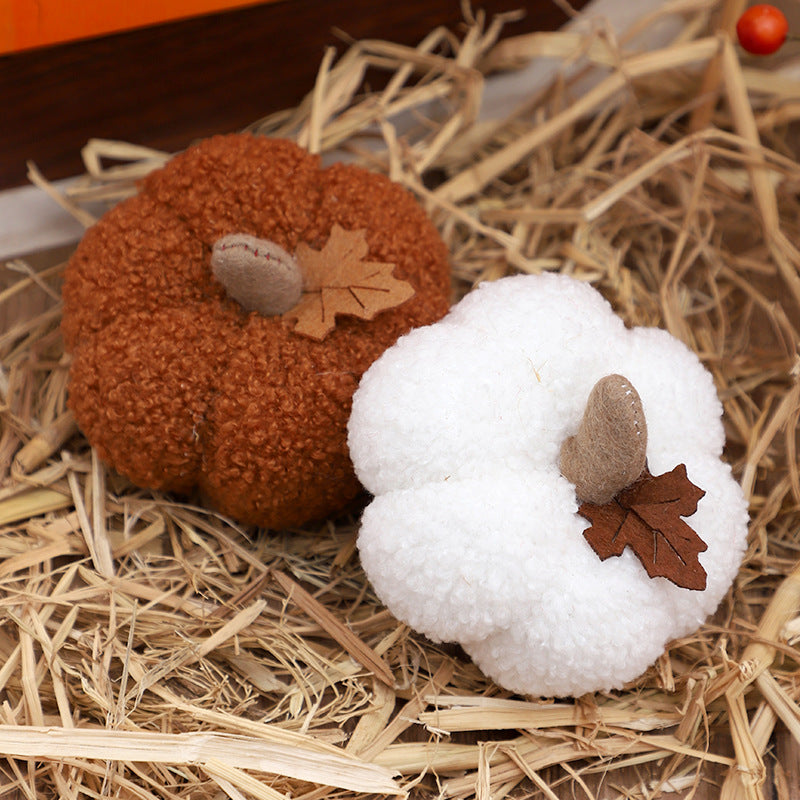 Halloween Plush Pumpkin Decoration Harvest Festival Thanksgiving Fabric Pumpkin Desk Window Scene Decoration