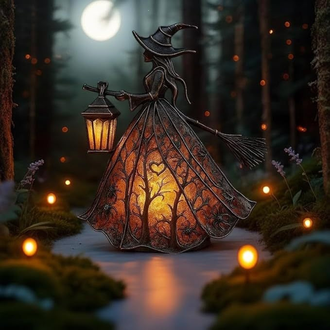 Halloween Witch Lamp Decorative Table Light for Halloween Decoration
