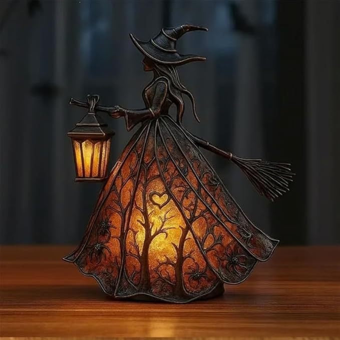 Halloween Witch Lamp Decorative Table Light for Halloween Decoration