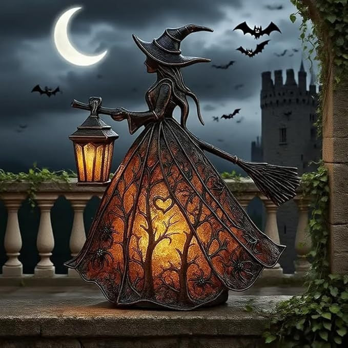Halloween Witch Lamp Decorative Table Light for Halloween Decoration
