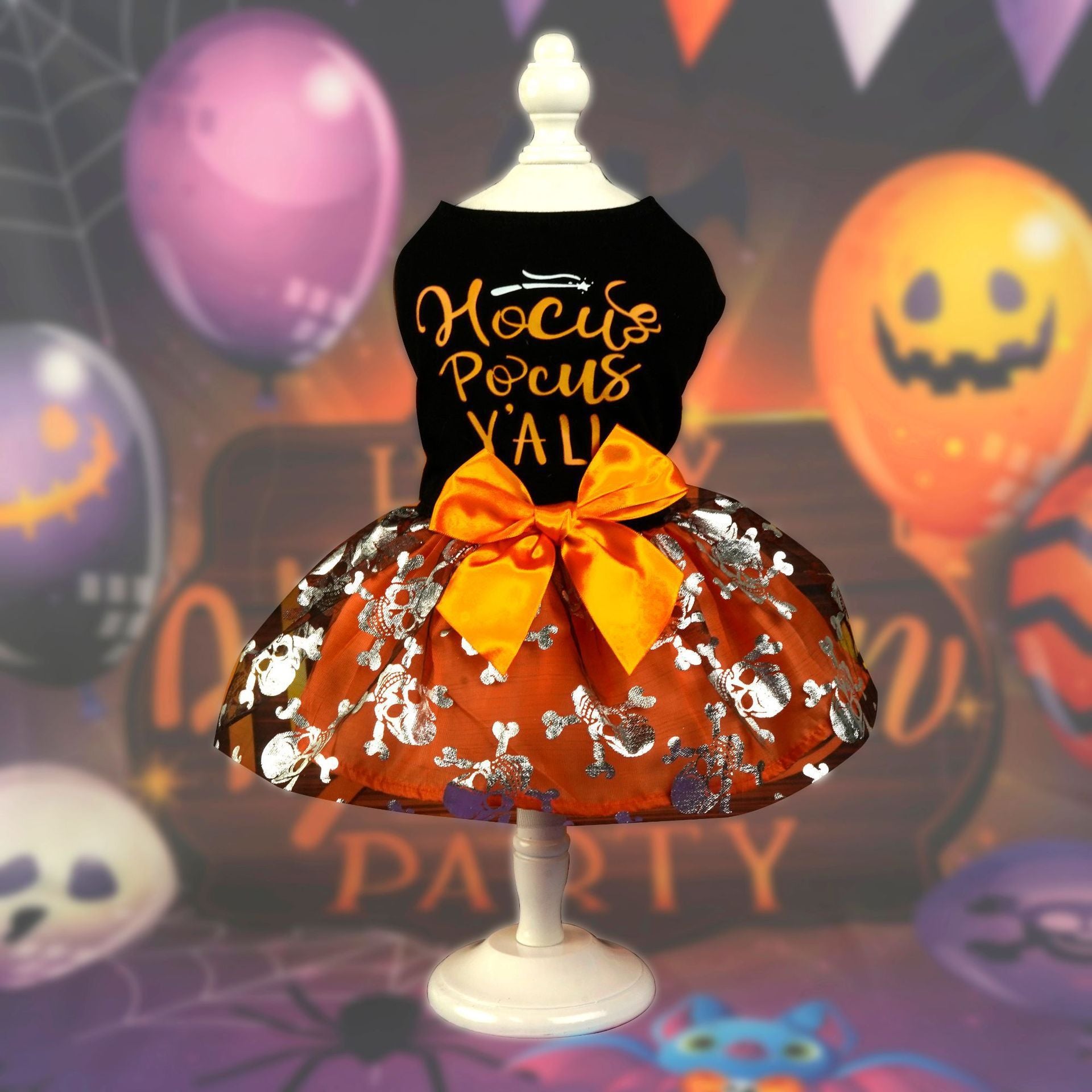 Pet Clothes Halloween Dog Cat Party Decoration Halloween Skull Black
