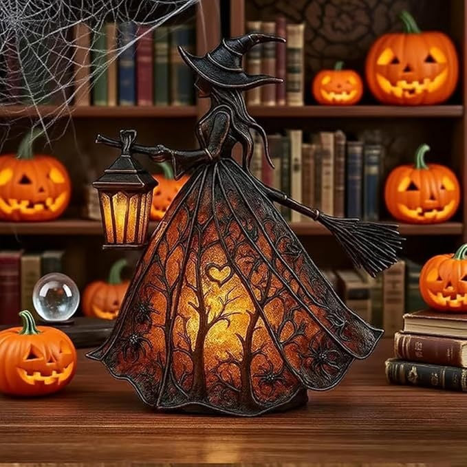 Halloween Witch Lamp Decorative Table Light for Halloween Decoration