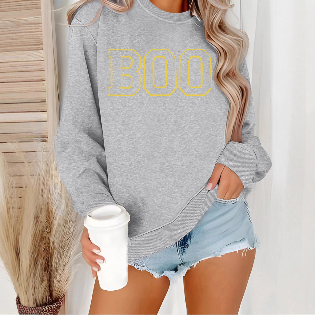 Round neck sweatshirt women Halloween horror elements