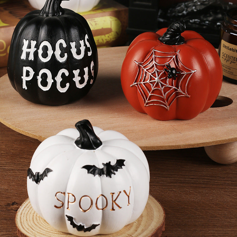 Halloween Decoration Resin Pumpkin Decorative Item Tabletop Ornament for Halloween Party